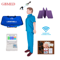 Maniquí Médico de RCP de Cuerpo Completo con Reflejo Pupilar, Transmisión Inalámbrica, Pantalla de 7 Pulgadas, Registros de Entrenamiento Imprimibles