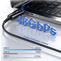 Cable fino de fibra óptica para HDMI 2,1, ultrafino, 48Gbps, diseño Flexible delgado para monitor, chaqueta de PVC amplificada para LinkJun 8K