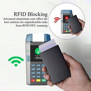 Xdh1716 Logo Slim Aluminum Credit for Men Rfid Blocking Minimalist <b>Metal</b> Pop up <b>Wallet</b> Card Holder Custom Promotional Gifts - Product Image 5
