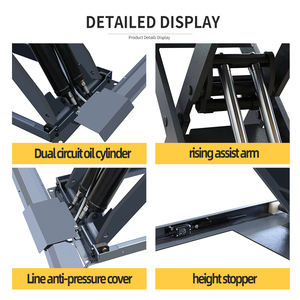 Elevador de Carro Tipo Tesoura de 3500kg Direto da Fábrica |   Elevador de Reparação Automotiva de 1250mm de Altura, 4 Cilindros, Nivelamento Automático, Aço Manganês de 20mm - Product Image 3