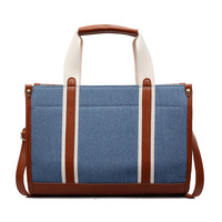 Sac fourre-tout en jean de luxe grande capacité pour femme, sac à bandoulière haut de gamme, style mode, fermeture éclair et fermoir, toutes saisons, usage quotidien