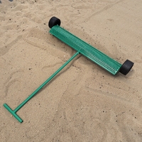 Outil de nettoyage de plage multifonctionnel DIY ODM à traction manuelle avec roues, râteau à déchets de plage portable en acier et plastique