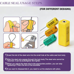 Sceau de câble avec logo personnalisé, sceau de sécurité haute résistance 2400N pour serrures de conteneurs et sceau de câble de sécurité pour <span class=keywords><strong>remorque</strong></span> de voiture - Product Image 5