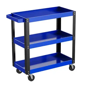 Three-Layer Rolling Auto Repair Tool Cart Hardware Trolley Mobile OEM Supported Workshop Cart with Wheels