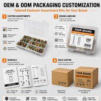Kit d'assortiment de 165 rivets à sertir jaunes en acier au carbone, à tête plate, métriques, M3 à M12