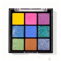 Fard à paupières ODM/OEM |   Palette transparente en acrylique, 9 couleurs mates et scintillantes, pigmentée, adaptée à la vente en gros, personnalisable