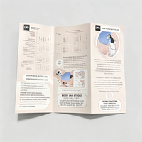 Feuillet publicitaire commercial imprimé sur mesure en papier 200 g/m² avec pelliculage brillant