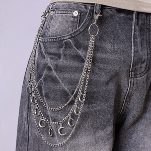 Multi Layer Moon Waist <b>Chain</b> Metal <b>Jeans</b> <b>Chain</b> Denim Decoration Hip Hop Street Style Accessory Pants <b>Chain</b> Zinc Alloy - Product Image 1