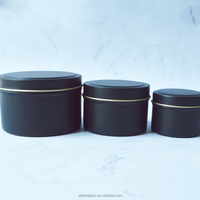 Couleur unie Coloré Voyage Mat Rose Or Noir 4 Oz 6 Oz 10 Oz 12 Oz 16 Oz Aluminium Cire De Soja Bougie Pots En Étain Pour Bougie