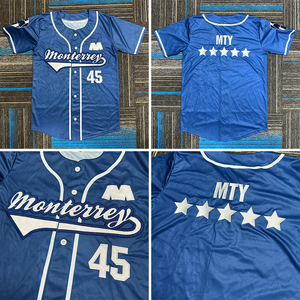 Sublimación personalizada botón completo béisbol Jersey hombres transpirable poliéster uniforme bordado impresión en blanco Softball camisas - Product Image 6