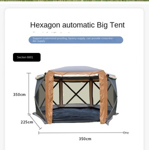 Carpa Hexagonal Grande Automática para Exteriores, de Una Habitación, Resistente al Viento y a la Lluvia, de Tela Oxford, para Bodas, <span class=keywords><strong>Playa</strong></span>, Camping, con Cortina Trasera para Auto - Product Image 3