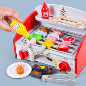 Nuovo Design Giocattolo Cucina Barbecue in Legno <span class=keywords><strong>2</strong></span> in 1 Tavolo da Cucina Educativo per Bambini - Product Image 4