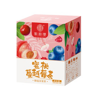 Teh Buah Mekar Terbuat dari Cranberry Organik, Persik, Terong Kering, dan Mawar 100g/kotak Kantong Teh Segitiga Tersedia OEM