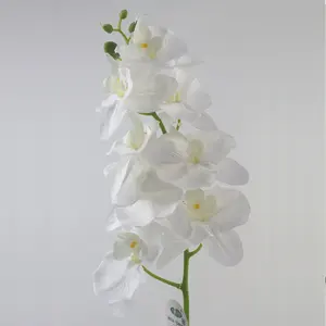 Оптовая продажа, дешевые искусственные цветы с 8 головками орхидеи для дома, свадьбы, Декоративные Длинные Цветы, лидер продаж