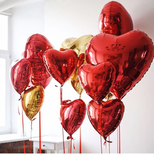 Palloncini a Forma di Cuore Rosso in Foil da 18 Pollici, Globi ad Elio per San Valentino o Decorazioni Matrimoniali - Product Image 2