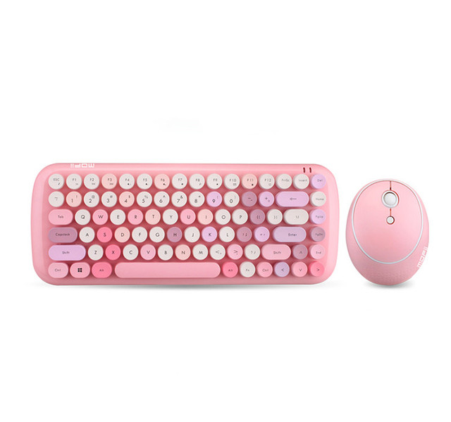 2021NEW Produce Cute Pink Candy 100 Keys Wireless Mini Keyboard and Mouse Combo Set for Girls