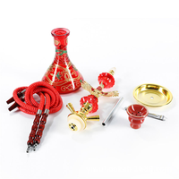 Pipe à eau en verre en forme d'aigle de taille moyenne, ensemble complet d'accessoires créatifs pour chicha arabe à double tube