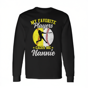 T-shirt à manches longues « Mes joueurs de baseball préférés m'appellent Nannie » - Product Image 2