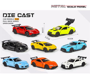 豪华定制1:64仿真合金汽车男孩3门开口8模型拉回压铸儿童跑车玩具 - Product Image 5