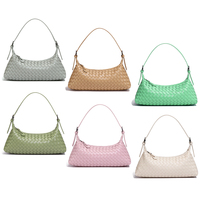 Pochettes tissées personnalisables pour femmes en cuir PU, sacs à main de soirée, sacs à bandoulière tissés faits main, sacs travers.