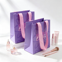 Sac en papier personnalisé pour produits de beauté, impression couleur dégradée, emballage cadeau pour salon de cils, boutique de cosmétiques en ligne, offres promotionnelles