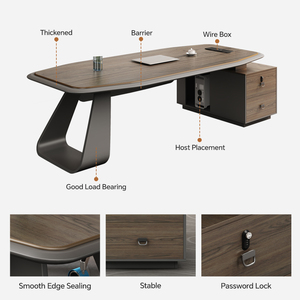 Alta calidad de lujo de madera Ceo Boss Manager Mesa de oficina Executive Ceo Escritorio de oficina Mesa grande Ceo - Product Image 3