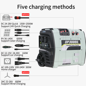 Station d'alimentation portable 3 kW, système solaire hors réseau avec contrôleur MPPT, batterie LiFePO4, onde sinusoïdale pure, charge de voiture - Product Image 5