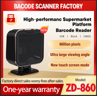 JOAD Scanner de codes 1D/2D haute performance USB CMOS 200/m Lecteur de codes-barres de supermarché haute résolution (1280x1024) Noir SDK Stock