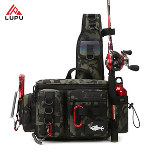 Sac de taille LUPU en nylon imperméable pour la pêche, les sports de plein air, avec fermeture éclair, bandoulière, extensible, unisexe - Product Image 1