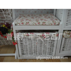 White Solid Wood <b>Shoe</b> <b>Rack</b> With <b>Storage</b> Basket Country Style For Adults - Product Image 1