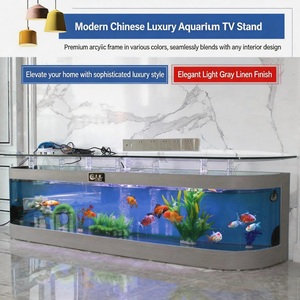 Meuble TV de luxe moderne de style européen avec <span class=keywords><strong>aquarium</strong></span> auto-nettoyant, écosystème ultra-silencieux, grand <span class=keywords><strong>aquarium</strong></span> en verre pour salon, multi-usages - Product Image 4
