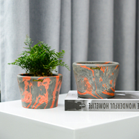 Décoration de la maison bureau intérieur auto-arrosage petit Pot de jardinière rond en plastique pour plante d'intérieur