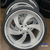 Jantes en alliage forgées RCSR personnalisées de 24, 26 et 28 pouces, 5x120 5x1143, à rayons brossés et lèvre chromée, pour BMW/Benz/Audi/Chevy