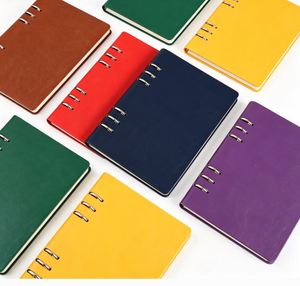 Carnet en cuir A5 personnalisé avec logo, couverture rigide, promotionnel, à feuilles mobiles, pour entreprises - Product Image 3