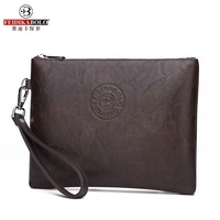 2025 Heren Casual Pu Zacht Lederen Clutch Tas Grote Capaciteit Mobiele Telefoon En Portemonnee Rits Sluiting Lange Polyester Voering
