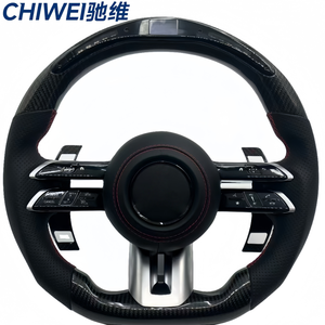 Volante de Fibra de Carbono y Cuero de 3 Radios para <span class=keywords><strong>Mercedes</strong></span> Clase <span class=keywords><strong>S</strong></span> W222 W205 para G63 GLE con Pantalla LED y Base Plana de Carreras - Product Image 6