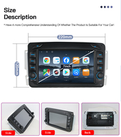 Radio de Coche Android 2Din de 7 Pulgadas, Reproductor Multimedia de Video, GPS, Carplay, 4G, RDS, Compatible con Mercedes Benz W209