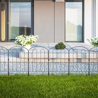 Clôture paysagère moderne en métal inoxydable sans creuser pour la maison et les jardins (10 panneaux)