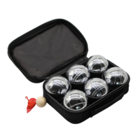 Vente chaude pétanque 6 boules en acier inoxydable ensemble pétanque étui de transport extérieur jeu de jardin