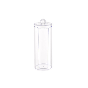 Transparent Makeup Organizer <b>Stackable</b> With Lid Cotton Pad Swab <b>Storage</b> Box Desktop Cosmetic <b>Container</b> 1L Capacity - Product Image 5