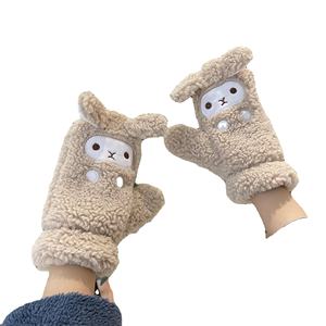ถุงมือไม่มีนิ้วสำหรับใส่ในเรือถุงมือลายการ์ตูนน่ารักห้อยคอสำหรับฤดูใบไม้ร่วงฤดูหนาวจอสัมผัสนุ่มให้ความอบอุ่นปาร์ตี้ขี่จักรยานกลางแจ้งที่ทนทาน - Product Image 1
