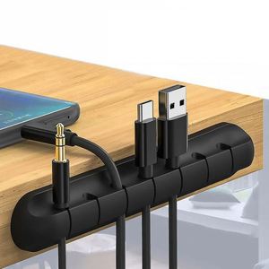 Organizador de Cables X921 de Silicona, Enrollador de Cables USB, Clips de Gestión de Cables para Escritorio, Soporte para Cables de Ratón y Auriculares - Product Image 1