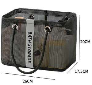 Sac de rangement en maille plastique pour articles de toilette de salle de bain, personnalisable, avec drain, pour la vente en gros - Product Image 6