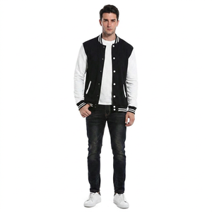 Veste bomber de baseball pour homme personnalisée, manches longues, vente chaude, tissu en toile, design personnalisé, patchs brodés personnalisés - Product Image 1