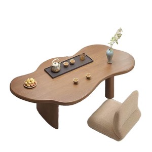 Mesa de té nórdica de madera maciza, adecuada para uso doméstico, balcón, sala de estar, mesa de té con forma de nube, creativa, única, minimalista - Product Image 5
