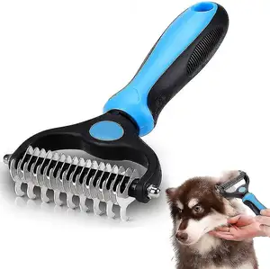 Haustier Katze Pflegebürste Haarentferner Haarschuppungsregelung Dematting Untermantel-Raket für Hunde Katzen extra breite Hundespflegebürste für Haarschuppung