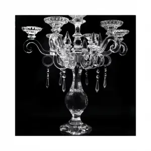2024 wedding and home decoration crystal candelabra/glass candelabra wedding centerpieces/candelabra crystal