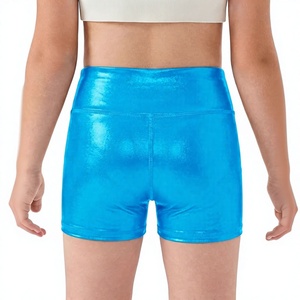 Shorts Deportivos de Gimnasia para Niñas, con Brillo Metálico, Spandex, Cintura Elástica, para Entrenamiento - Product Image 5