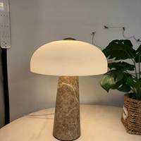 Lampe de chevet LED créative en marbre et verre, style Wabi-Sabi rétro nostalgique, alimentation filaire, pour salon, Chine continentale