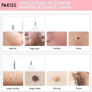 PAKISS 3-Level Adjustable Mole Removal <b>Pen</b>, USB Rechargeable Spot <b>Eraser</b> with 2 Interchangeable Needles - Product Image 4